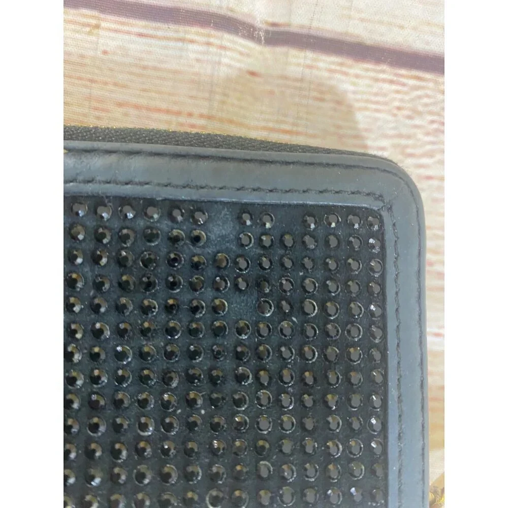 Tory Burch Women's Black Compact Crystal Zip Continental Wallet - OS - Picture 2 of 10